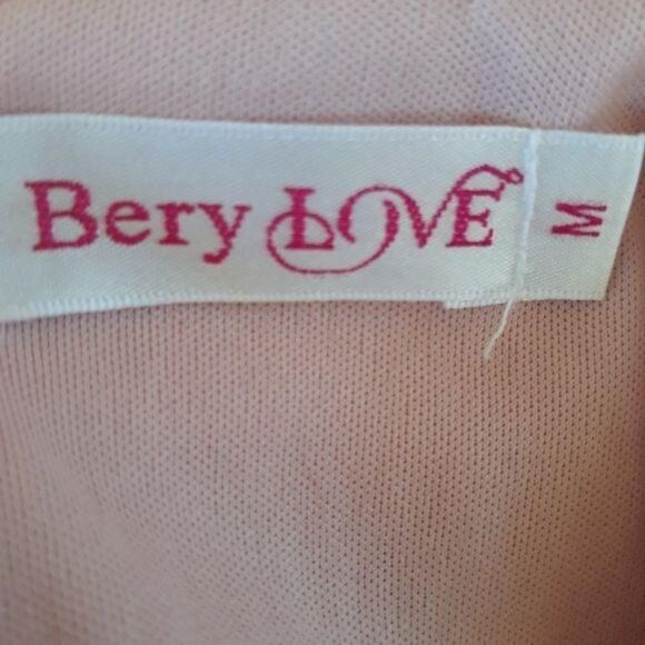 Berry Love Dress Lace Sweetheart Illusion Tie Waist Full Flowy Barbiecore Pink M - Picture 3 of 8